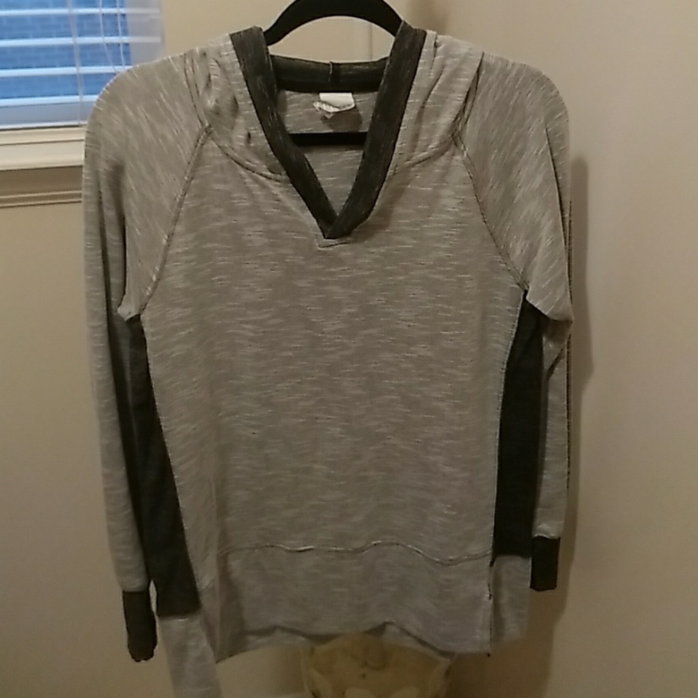 Silver dark gray hoodie.